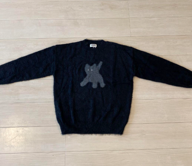 MUSINSA公式 | AEAE Flashed Cats Angora Knit -[BLACK]