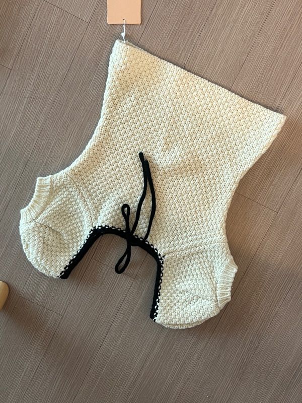 MUSINSA | SINOON PUFF HALF KNIT TOP (IVORY)