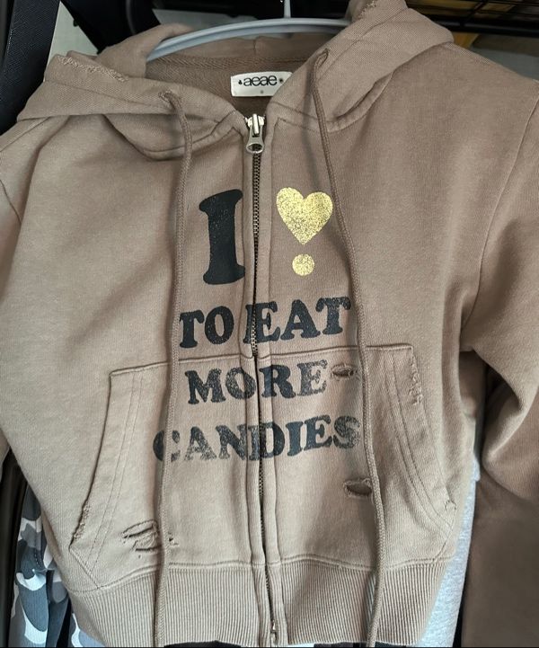 トップス aeae I LOVE CANDY Crop Hoodie MUSINSA公式 | AEAE I LOVE CANDY Crop Hoodie zip-up -[BROWN]