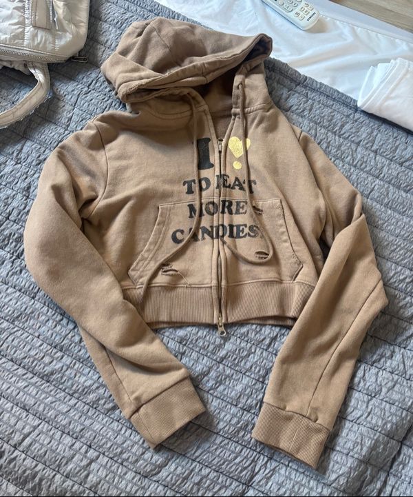トップス aeae I LOVE CANDY Crop Hoodie AEAE I LOVE CANDY CROP HOODIE ZIP-UP BNA130 (AEAE/パーカー