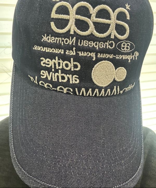 MUSINSA | AEAE WEB LOGO DENIM 5 PANNEL CAP - [MID BLUE]