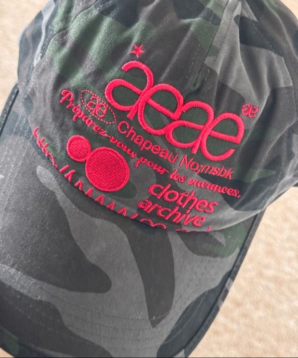 MUSINSA | AEAE WEB LOGO CAMO 5 PANNEL CAP - [BLACK]