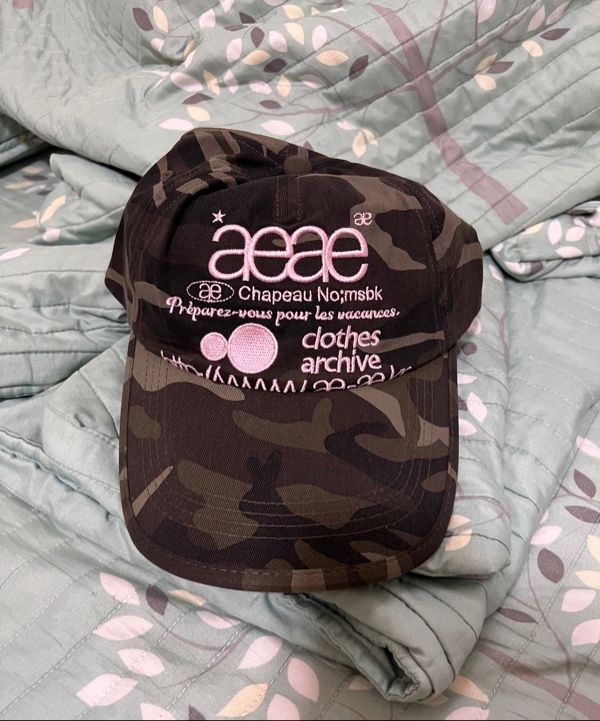 MUSINSA | AEAE WEB LOGO CAMO 5 PANNEL CAP - [GREEN]