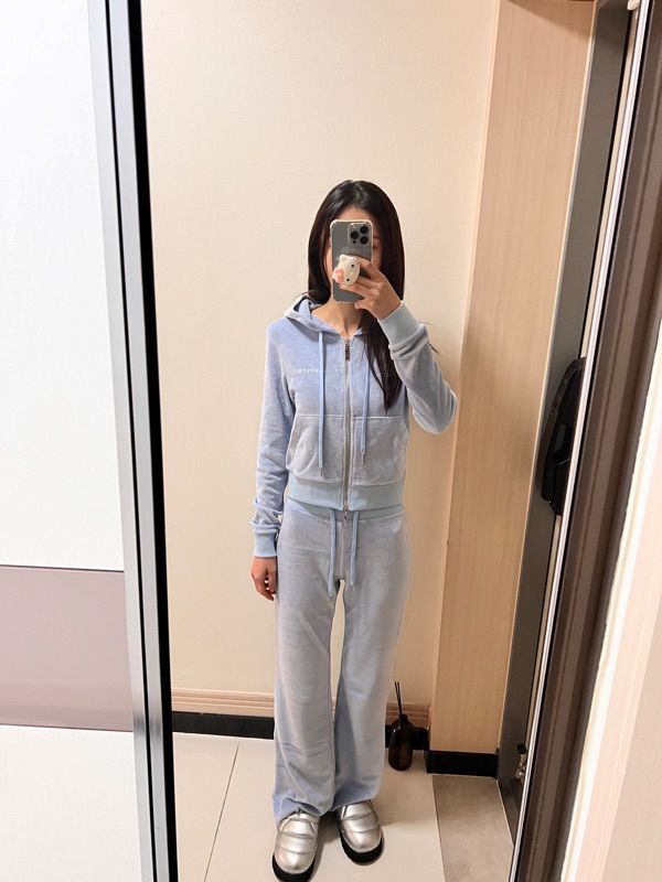 ◇EXPIRED GIRL◇ Signature Velvet Trackpants Melange Grey MUSINSA | Expired Girl Veloa track pants baby blue