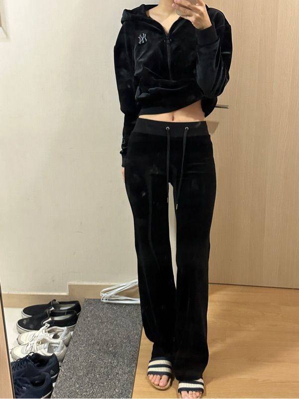 ◇EXPIRED GIRL◇ Signature Velvet Trackpants Melange Grey MUSINSA | Expired Girl Veloa Track Pants Melange Gray