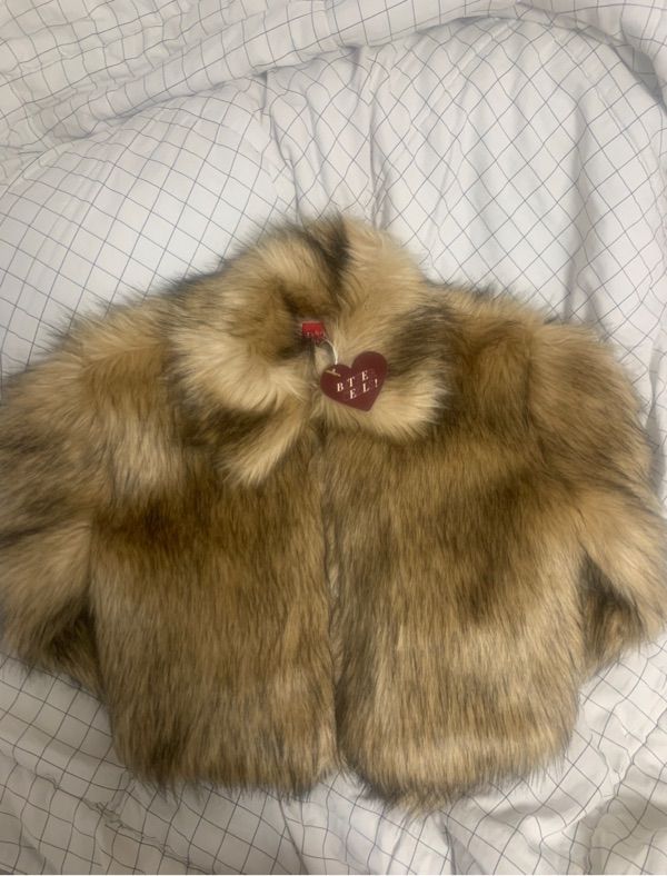 MUSINSA | BITTERCELLS Eco fur jacket (crop fit) - beige