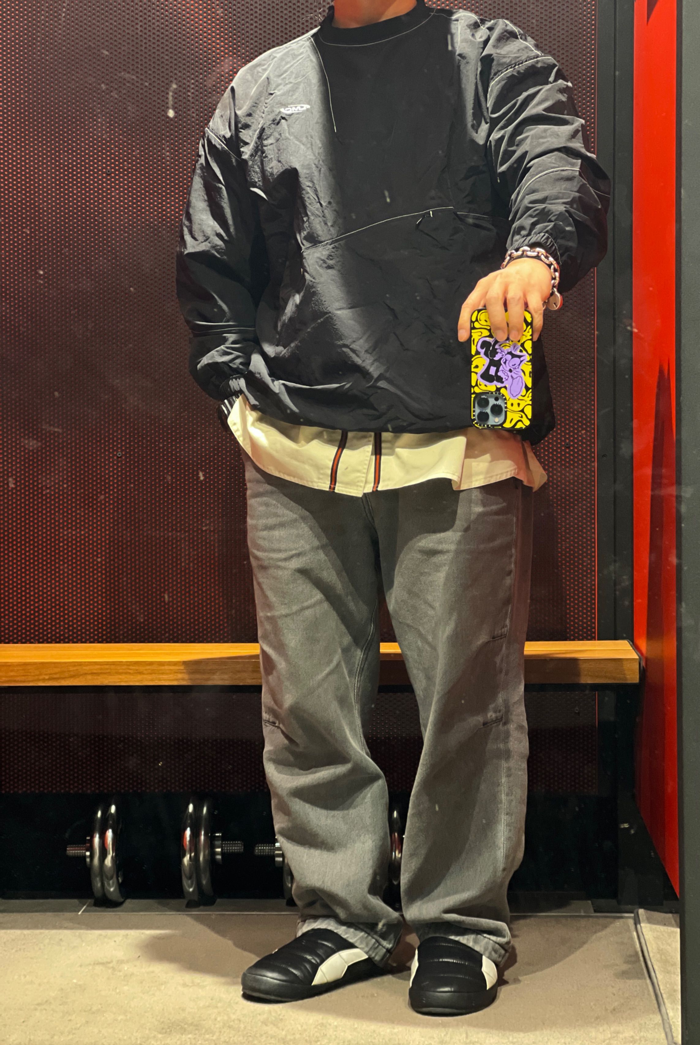 MUSINSA | LMC ACTIVE GEAR NYLON CURVED DART CREWNECK black