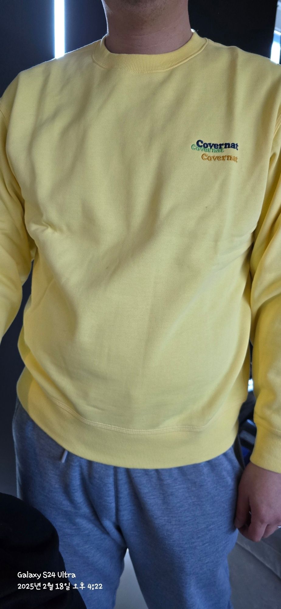 ★★COVERNAT★★ Brushed multi-logo sweatshirt blue CO2303CR MUSINSA | COVERNAT Brushed multi-logo sweatshirt blue