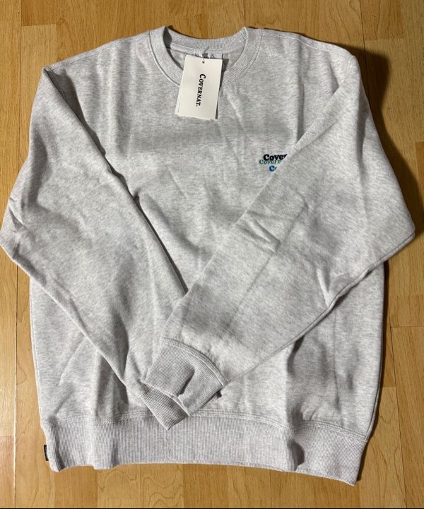 ★★COVERNAT★★ Brushed multi-logo sweatshirt blue CO2303CR MUSINSA | COVERNAT Brushed multi-logo sweatshirt blue
