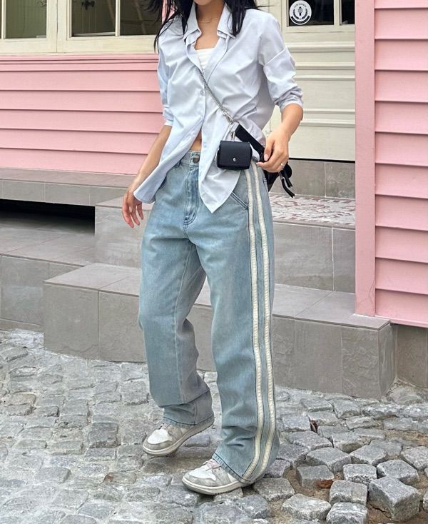 デニム・ジーパン [SCULPTOR]Straight Line Denim Pants Light Denim MUSINSA | SCULPTOR Straight Line Denim Pants Light Denim