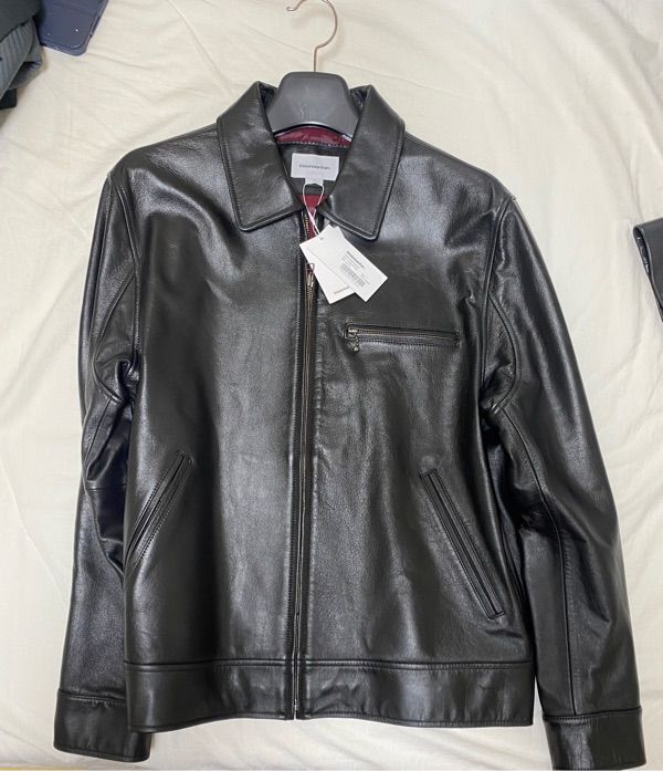 MUSINSA公式 | thisisneverthat Leather Sports Jacket Black