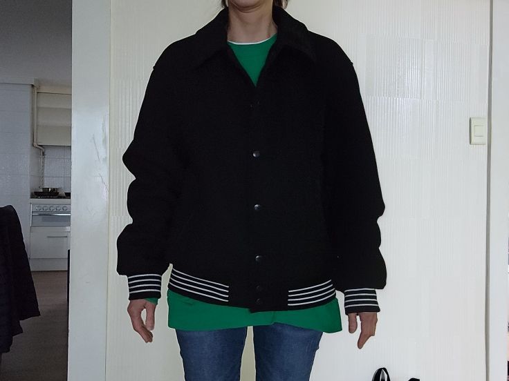 ブルゾン MUSINSA STANDARD Wool blend collared varsity jacket black MM MUSINSA | MUSINSA STANDARD Wool blend collared varsity