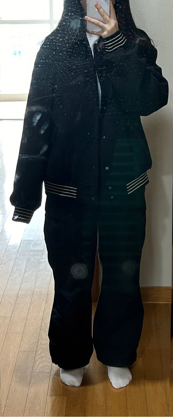 ブルゾン MUSINSA STANDARD Wool blend collared varsity jacket black MM MUSINSA | MUSINSA STANDARD Wool blend collared varsity