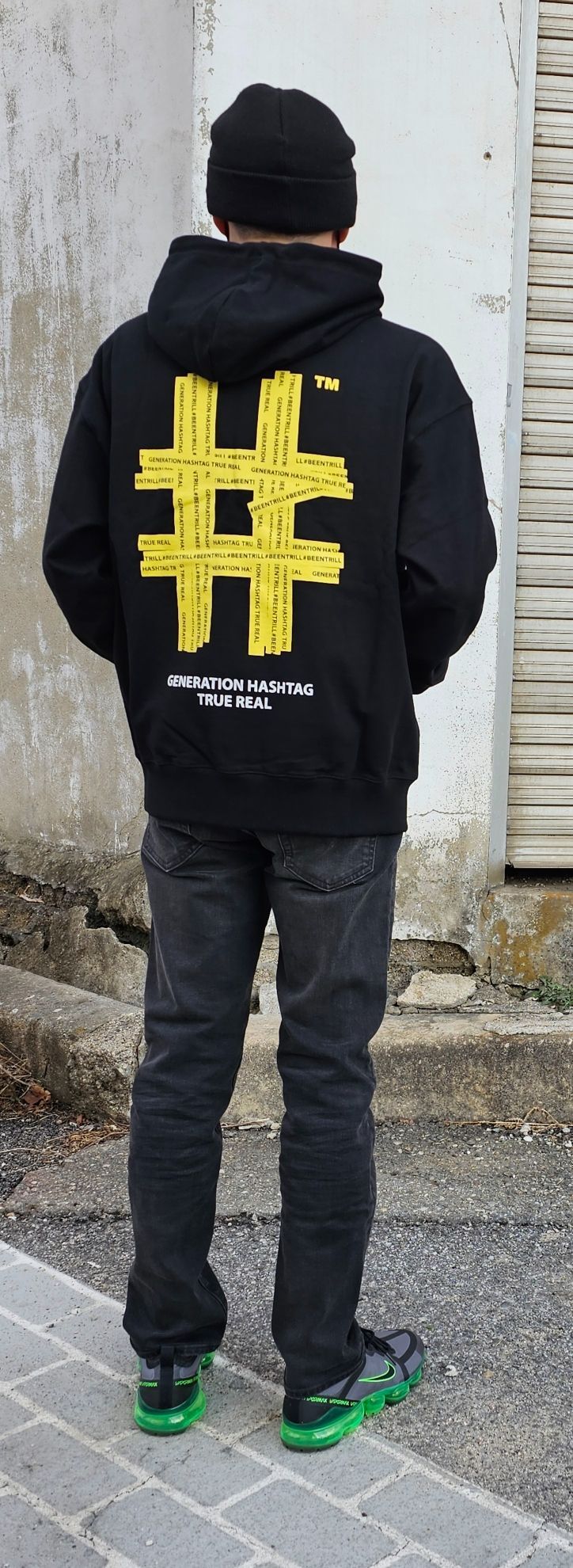 MUSINSA | BEENTRILL NEWYORK Yellow Taping Hashtag Overfit