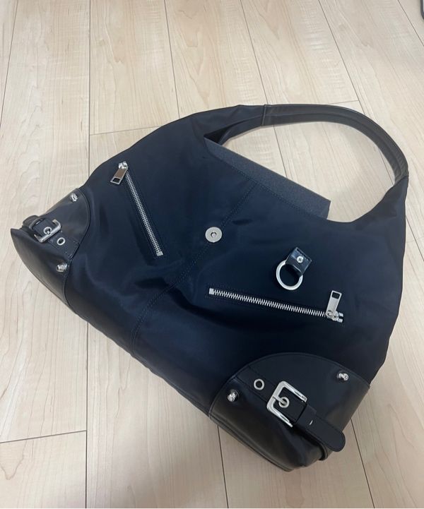 MUSINSA | NOTKNOWING Black Moto Hobo Bag (NYLON)
