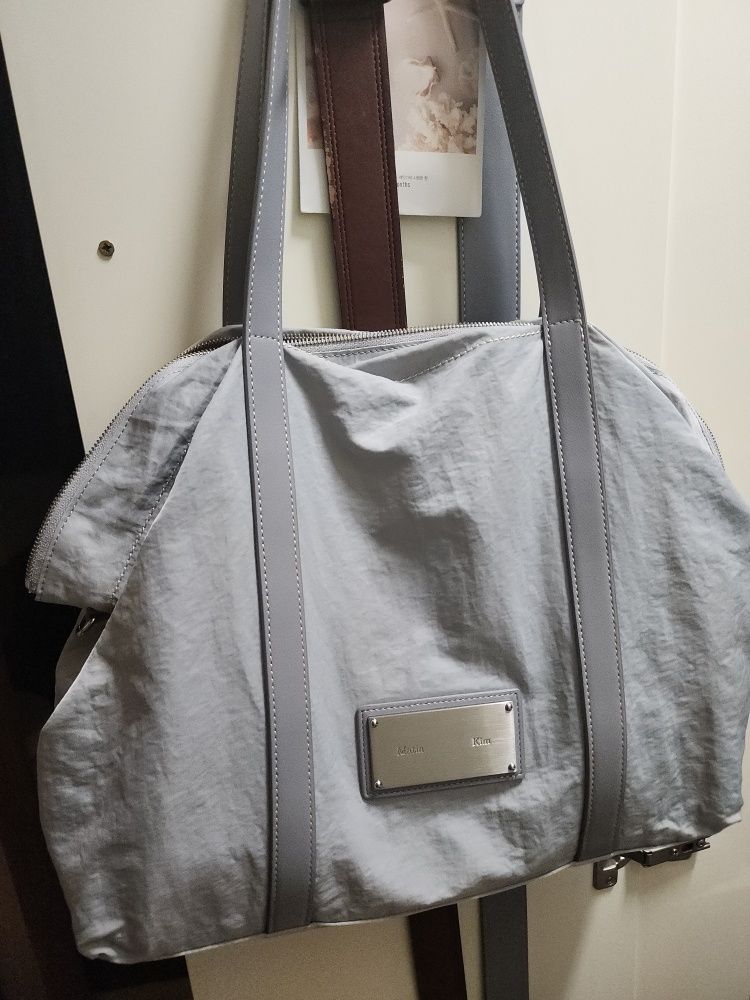 MUSINSA公式 | MATIN KIM FABRIC NEW SHOPPER BAG IN LIGHT GRAY