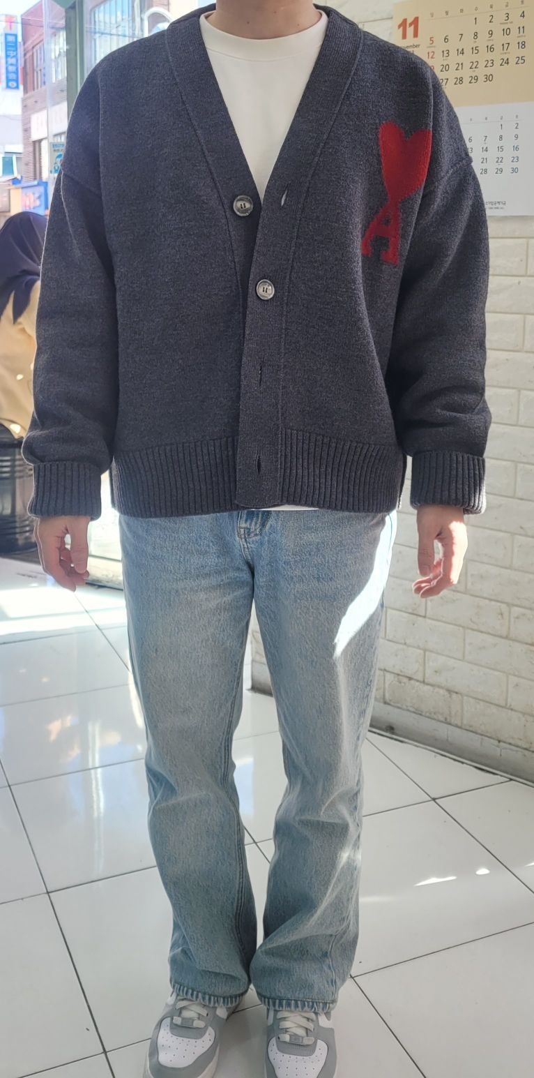アウターその他 ROCKCAKE Round Hoodie Cardigan Gray RC24KN01800 DOUBLE FOX HEAD PATCH R-NECK CARDIGAN | Maison Kitsuné