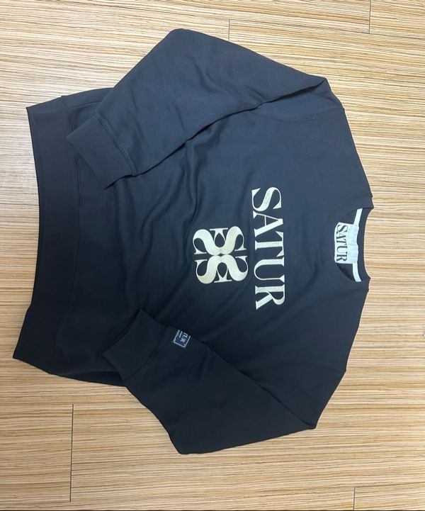 MUSINSA | SATUR classic logo sweatshirt classic black