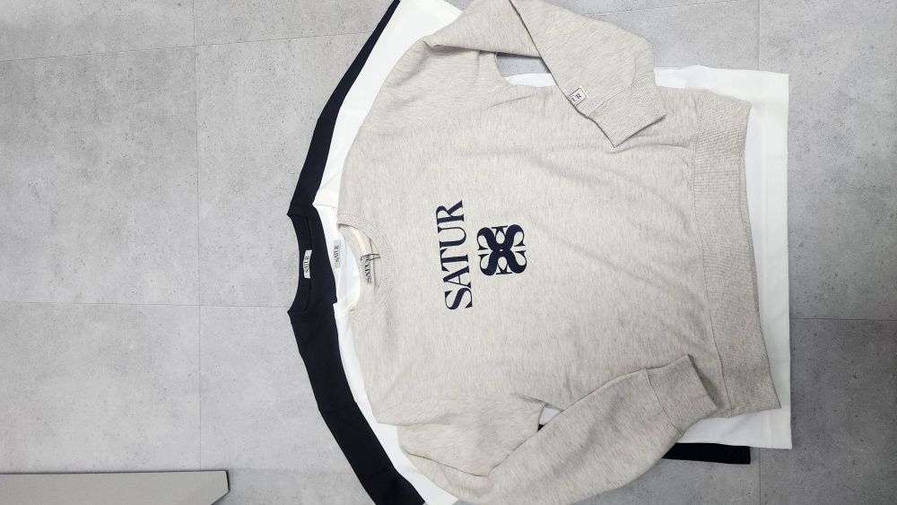 MUSINSA | SATUR Classic logo sweatshirt melange ivory