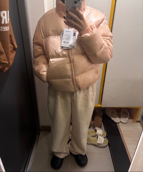 MUSINSA | SCULPTOR 104 RDS Cropped Puffer Down Ballerina Pink