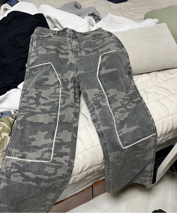 MUSINSA公式 | SCULPTOR Lace Double Knee Pants Camouflage