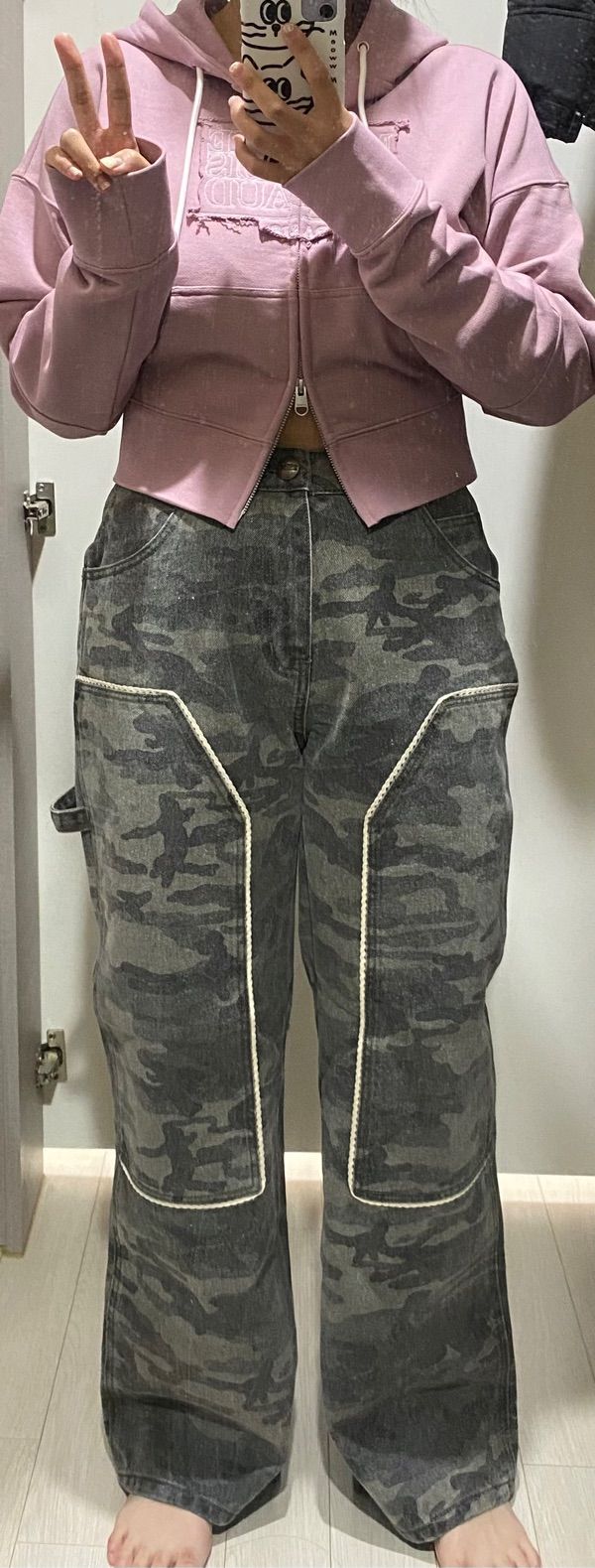 MUSINSA公式 | SCULPTOR Lace Double Knee Pants Camouflage