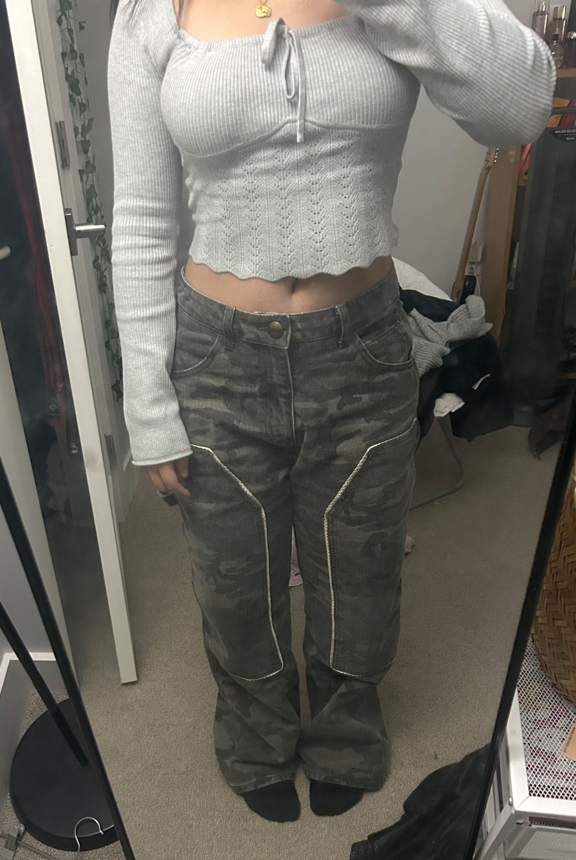 MUSINSA公式 | SCULPTOR Lace Double Knee Pants Camouflage