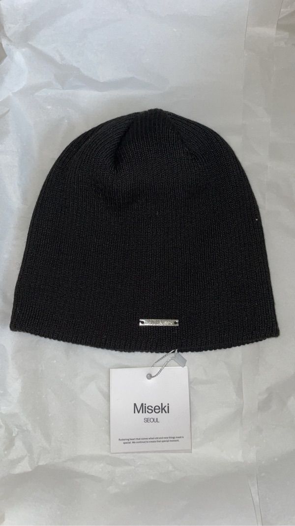 MUSINSA公式 | MISEKI SEOUL knit beanie BLACK