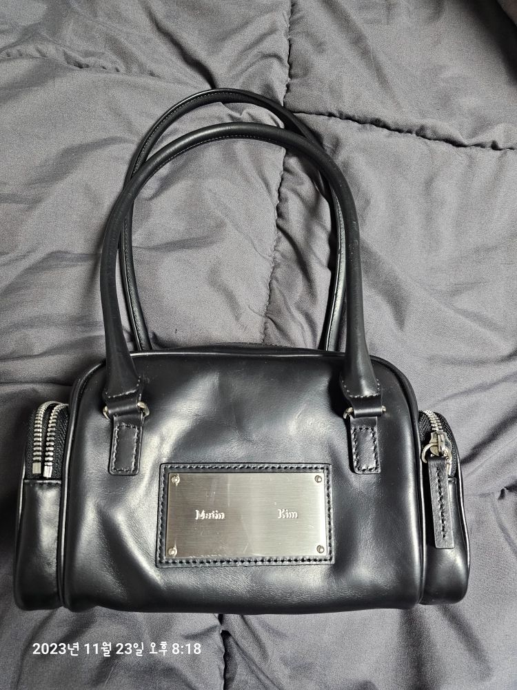 MUSINSA | MATIN KIM VINTAGE LEATHER MINI BOSTON BAG_BLACK