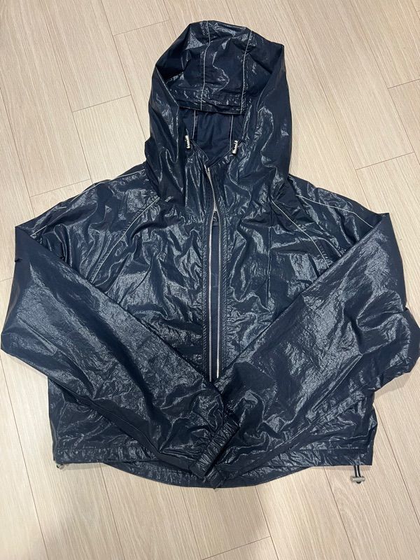 MUSINSA公式 | MATIN KIM MATIN CROP HOODY COATING JUMPER IN NAVY