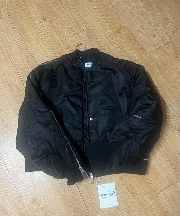 MUSINSA | GRAILZ MULTI ZIPPER MA-1 JACKET [BLACK]