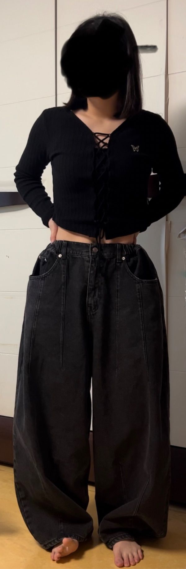 MUSINSA | AVANDRESS Super Wide Dart Denim Pants DEEP BLUE