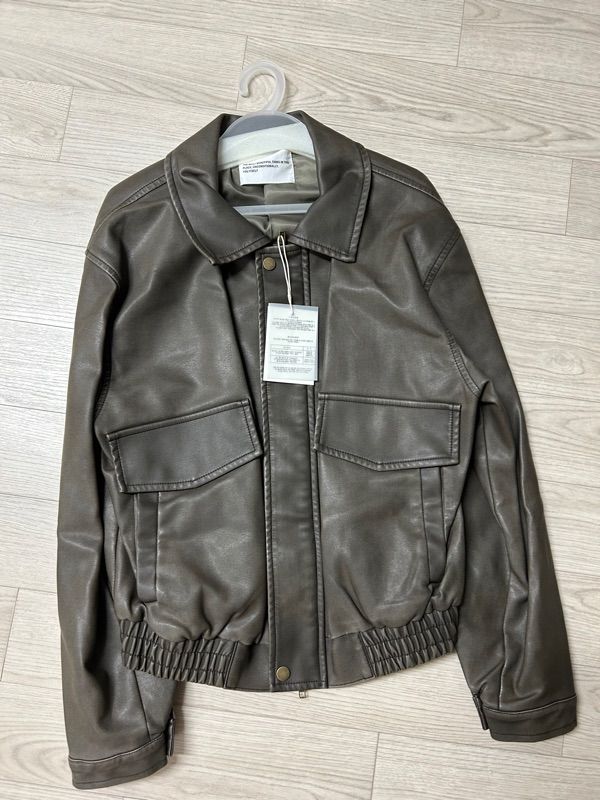 ジャケット ECO WAVE VINTAGE SIMPLE COLLAR LEATHER JACKET JUMPER MUSINSA | PLACE STUDIO Wave Vintage Simple Collar Leather
