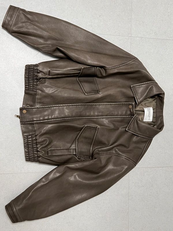 【PLACE STUDIO】Eco Wave Vintage Simple Collar Leather Jack MUSINSA | PLACE STUDIO Wave Vintage Simple Collar Leather