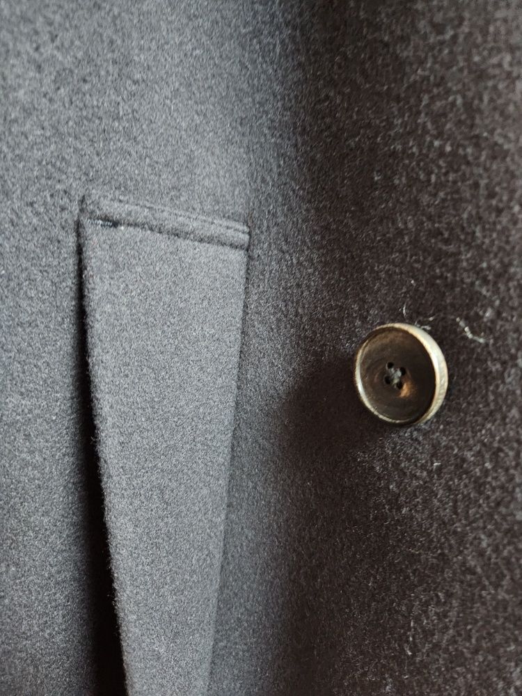 MUSINSA | INSILENCE Mapel Cashmere Peaked Double Coat DARK NAVY