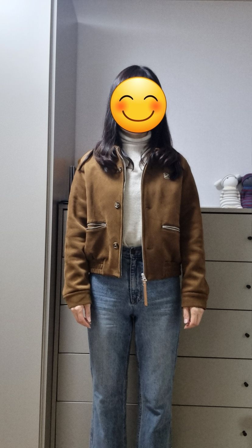 MUSINSA公式 | SATUR (W) Theo Fox Suede Short Jacket Camel Brown