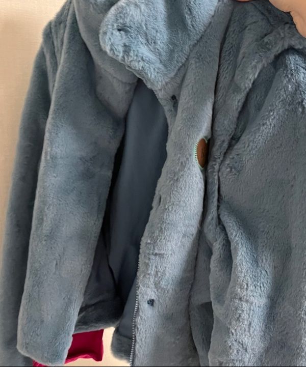 MUSINSA | KIRSH Pocket point two-way cropped fur jacket [blue]