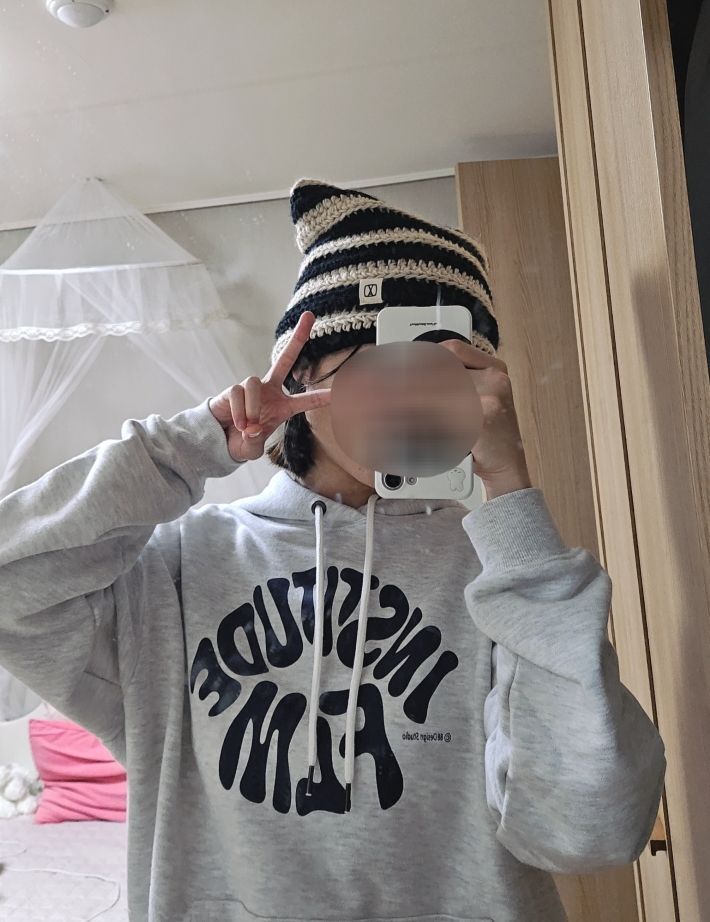 【VARZAR】Square label striped crochet beanie▲SEVENTEEN着用 Amazon | [VARZAR] Square Label Stripe Crochet Beanie Green