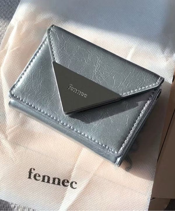 ★Fennec★ CRINKLE TRIANGLE TRIPLE WALLET MID GREY MUSINSA | fennec CRINKLE TRIANGLE TRIPLE WALLET - MID GREY
