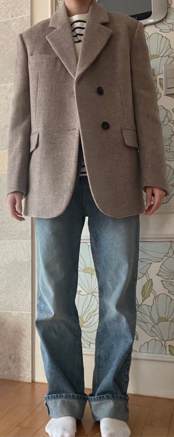 Dunst LAYERED HEAVY WOOL BLAZER - MELANGE GREY | Garmentory