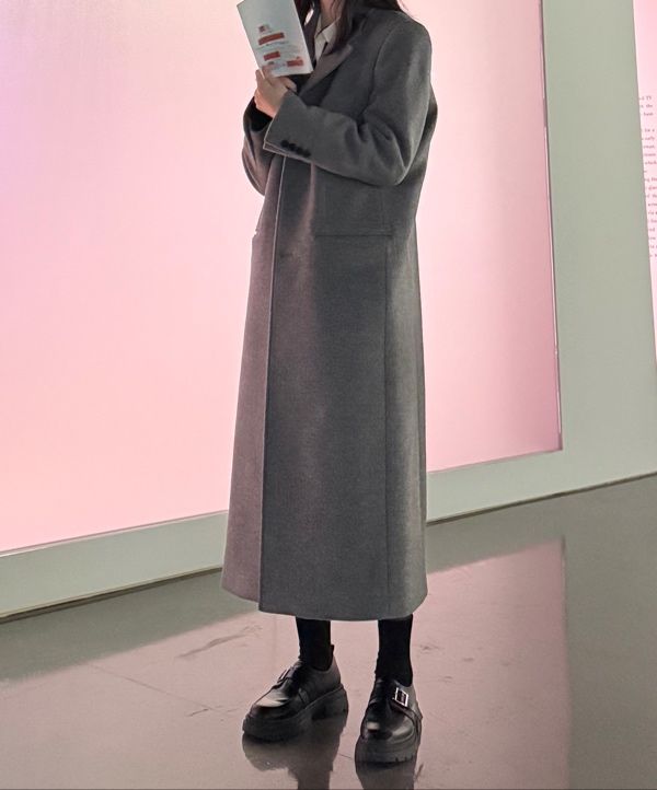 Dunst 2 Way 3 Button Cashmere Coat - Black Dunst UNISEX 2-WAY