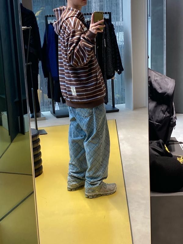 MUSINSA | YESEYESEE YES Stripe Hoodie Brown