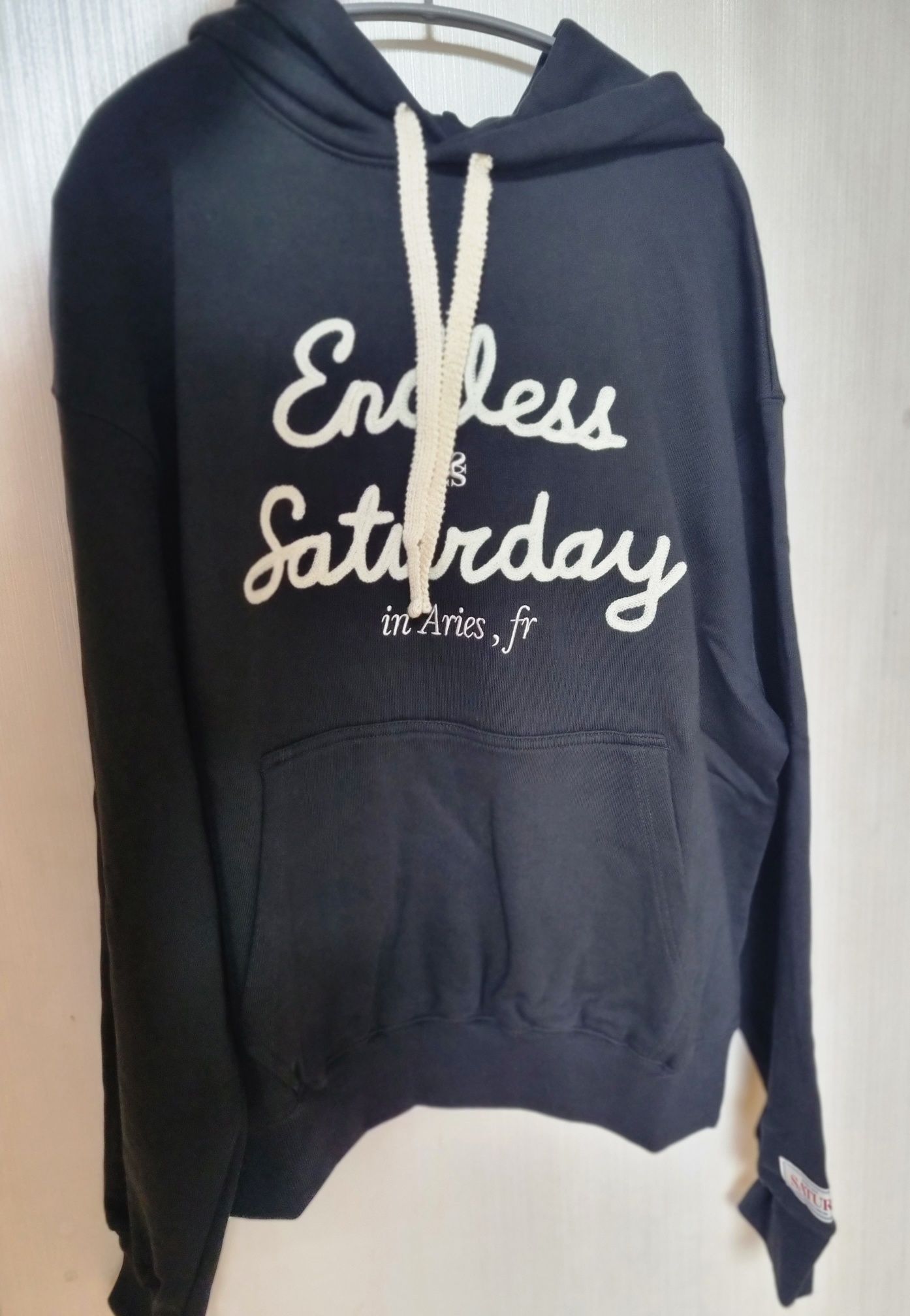 MUSINSA | SATUR Endless Saturday Hooded Sweatshirt Classic Black