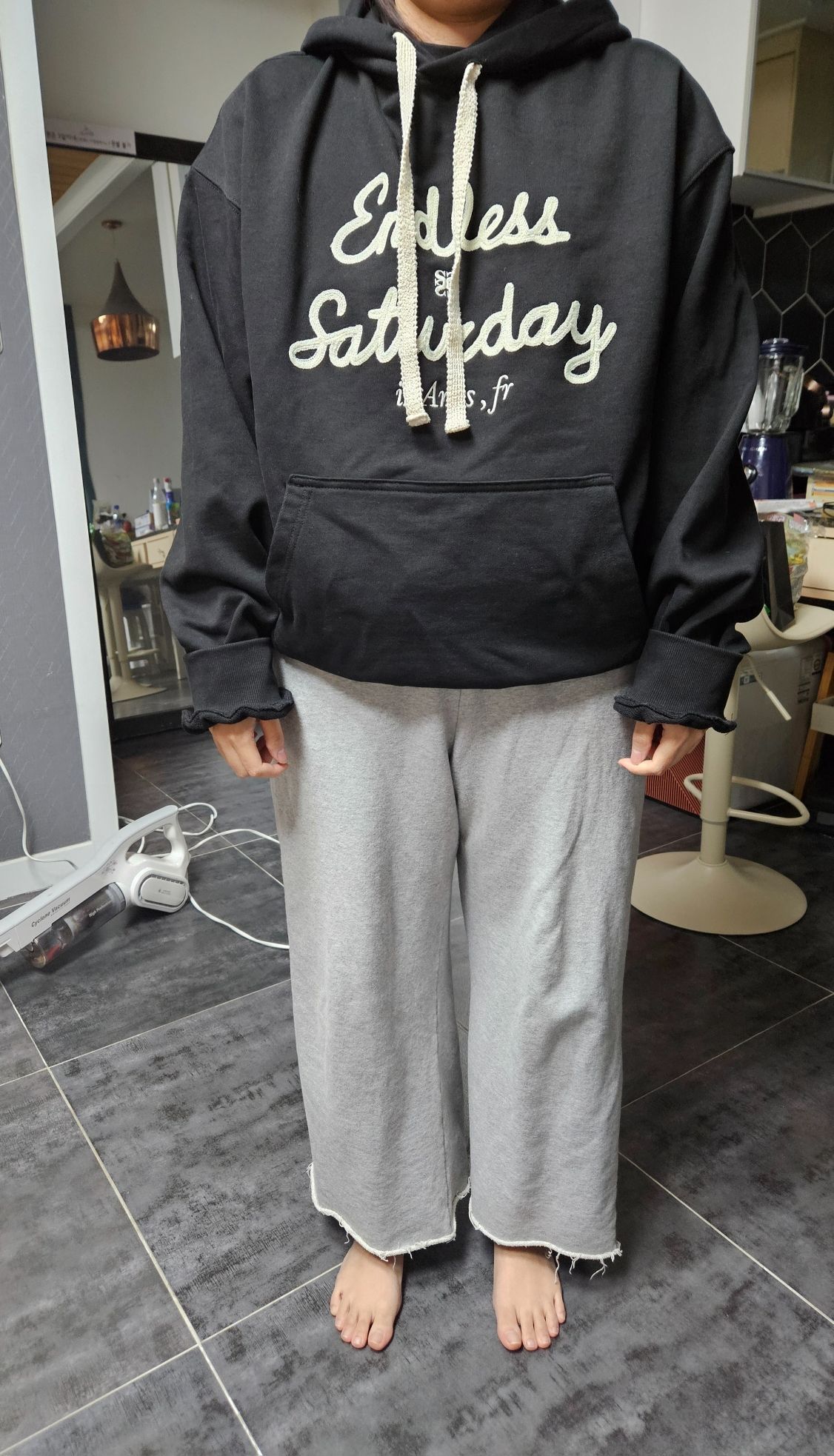MUSINSA | SATUR Endless Saturday Hooded Sweatshirt Classic Black