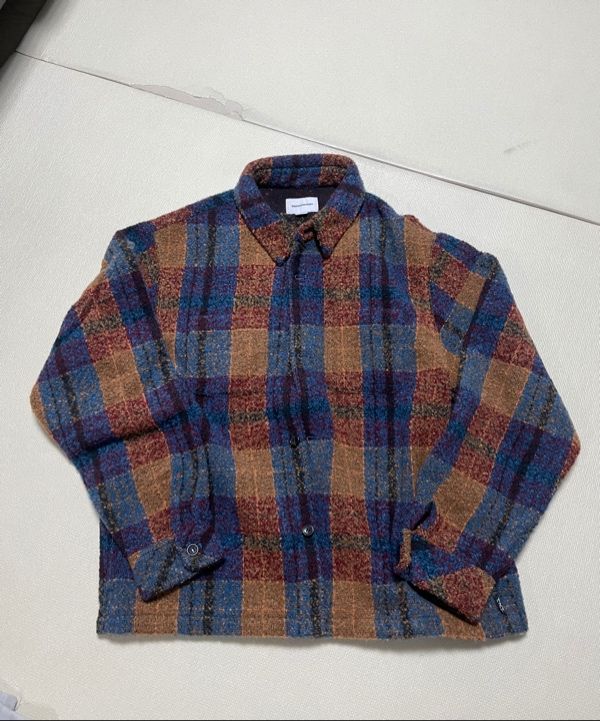MUSINSA | thisisneverthat® Boucle Check Shirt Blue