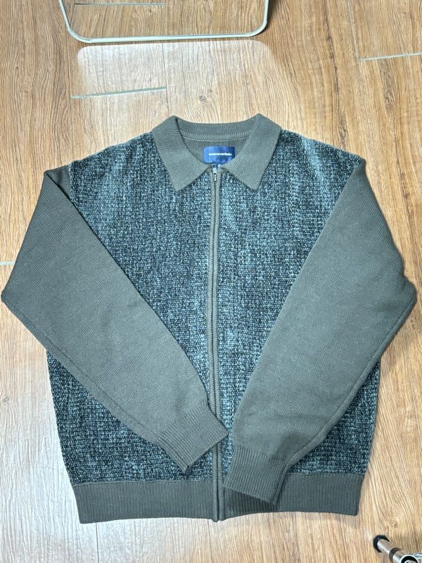 MUSINSA | thisisneverthat Velvet Knit Zip Polo Brown