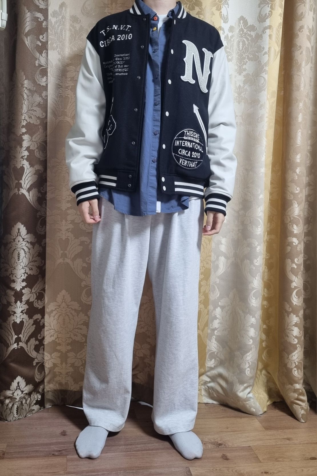 MUSINSA公式 | thisisneverthat® Originals Varsity Jacket Black