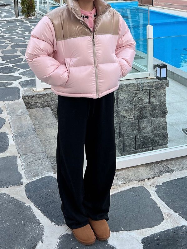 ★MARDI MERCREDI★CROPPED DOWN JACKET_PINK★ MUSINSA | MARDI MERCREDI CROPPED DOWN JACKET COLOR BLOCK_SKY