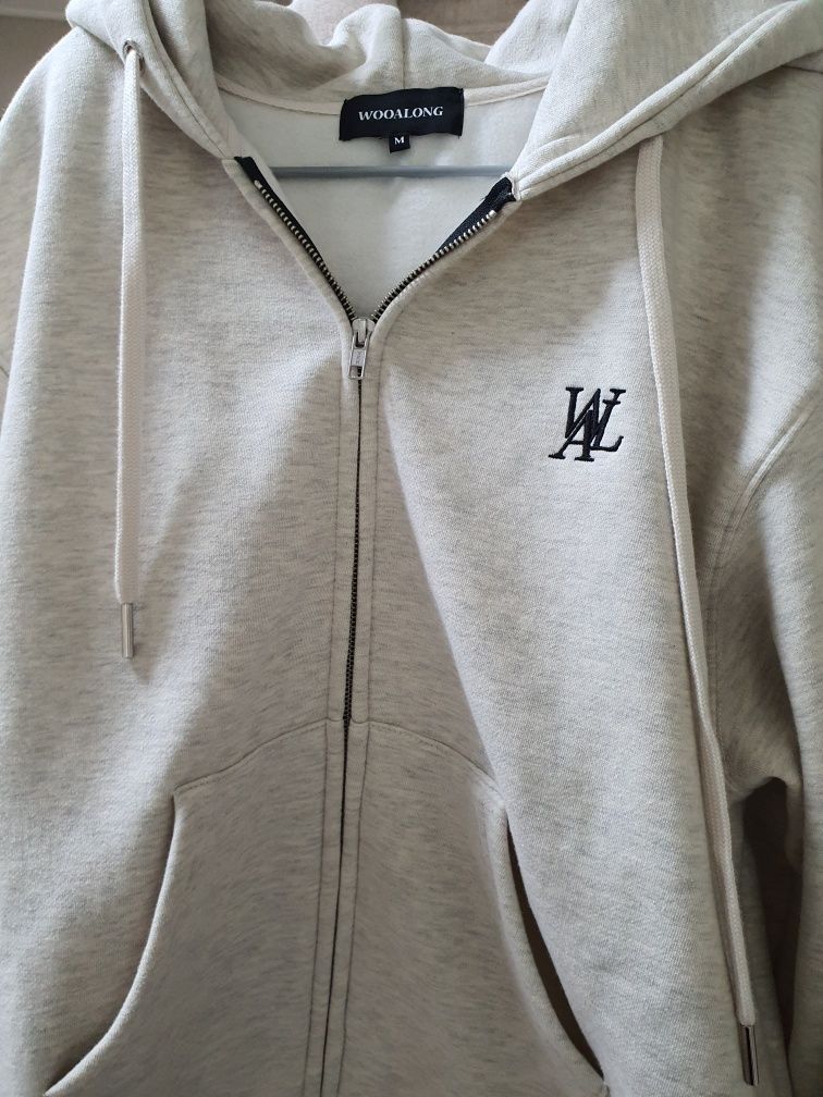 MUSINSA | WOOALONG (Napping)Signature hood zip-up - OAT MEAL