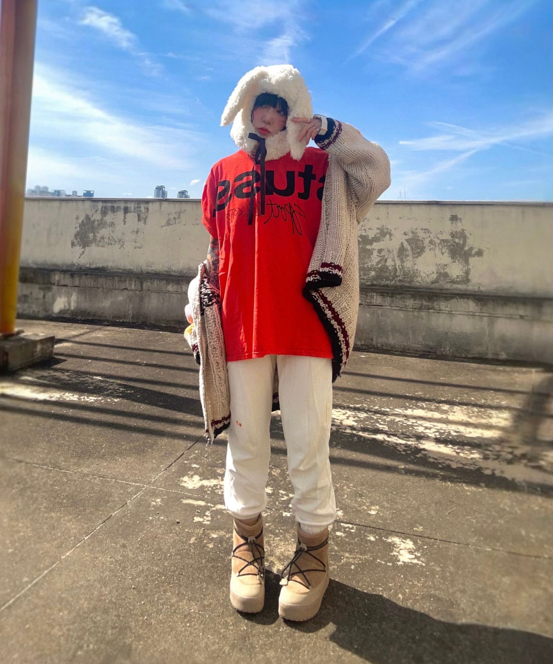 ASIF CALIE ■ COWGIRL TEDDY ZIPUP KNIT MUSINSA | ASIF CALIE COWGIRL TEDDY ZIPUP KNIT IVORY